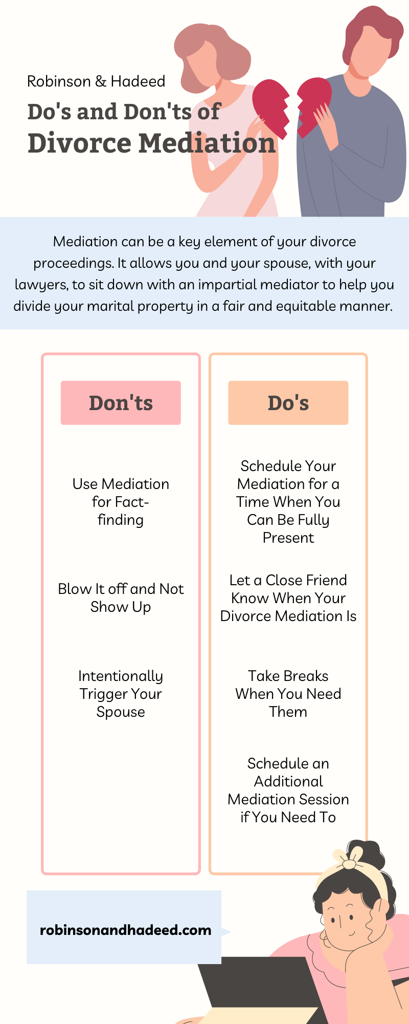 Do's and Don'ts of Divorce Mediation Infographic